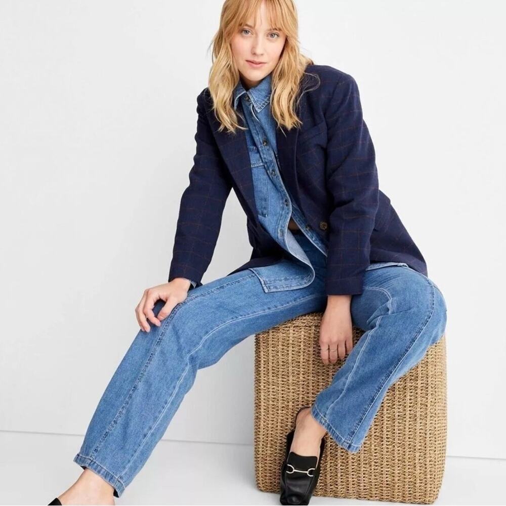 Future Collective Reese Blutstein Women's Long Sleeve Prep Check Blazer - - Picture 4 of 5